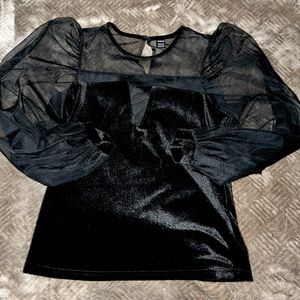 Black velvet blouse